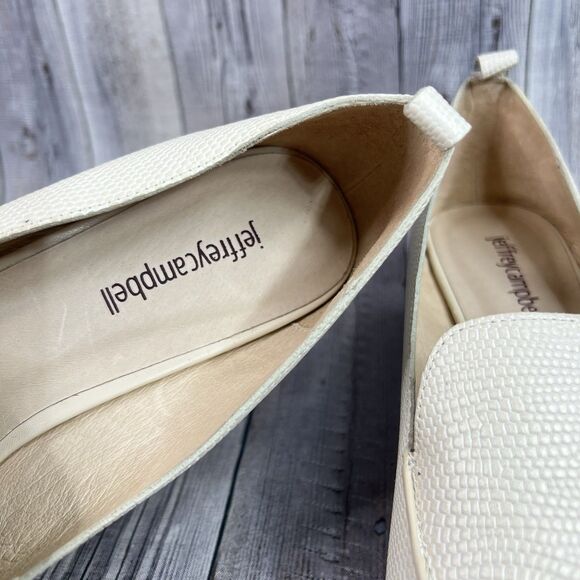 Jeffrey Campbell Viona Lizard Embossed Loafers Pointed Toe Sculpted Boho Heel 10 - Picture 9 of 12